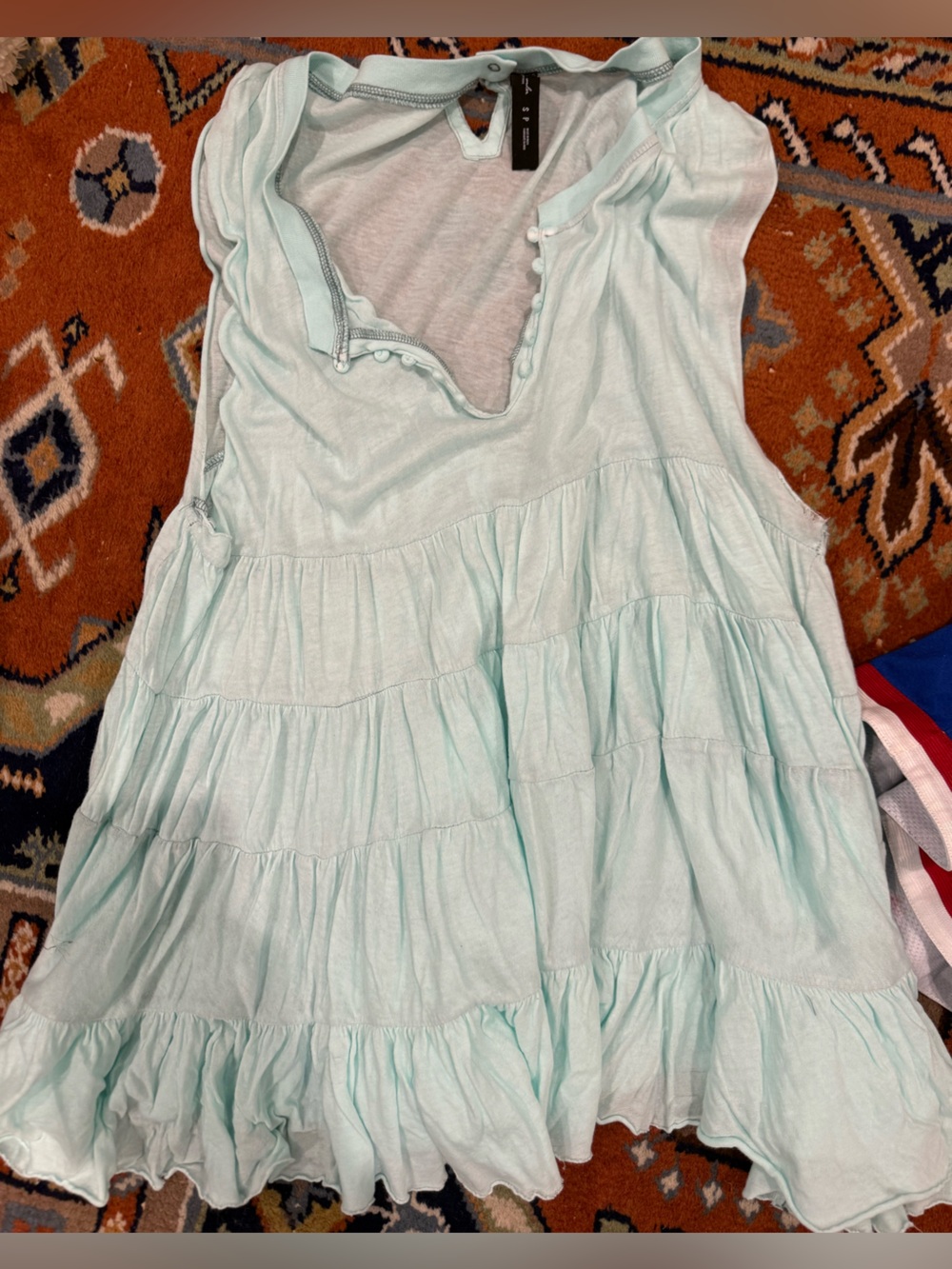 NWOT free people romper coverup Mint Tiered Sleeveless Dress small